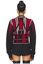 view 3 of 4 Sporty Knit Cardigan in Sporty Red in Black & Red