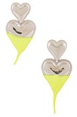 view 1 of 3 PENDIENTES DE CORAZÓN in Silver & Yellow