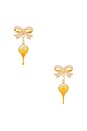view 1 of 2 Bow Pearl Earring in Gold