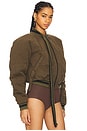 view 2 of 5 Strap Bomber Jacket in Green Black