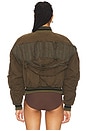 view 4 of 5 Strap Bomber Jacket in Green Black