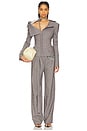 view 5 of 6 Signature Wrap Suit Pants in Grey