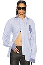 view 1 of 5 Oversized Shirt in Blue & White