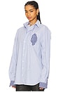 view 2 of 5 Oversized Shirt in Blue & White