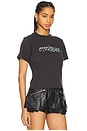 view 2 of 4 Fitted T-Shirt With Puff Paint in Black