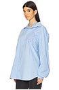 view 3 of 6 Distressed Oversized Shirt in Blue