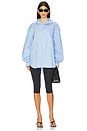 view 5 of 6 Distressed Oversized Shirt in Blue