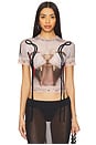 view 1 of 4 Mesh T-Shirt in Print-white