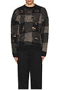 view 3 of 3 Sonar Roundneck in Black Destructive Gingham