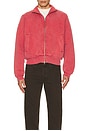 view 3 of 3 Mob Full Zip Mock Neck Sweatshirt in Red Sun Fade Hefty Fleece