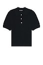 view 1 of 3 Traditional Polo in Shadow Black Crispy Cotton