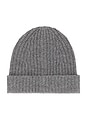 view 1 of 2 Reimagine Cashmere Beanie in Heather Grey