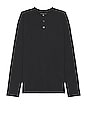 view 1 of 4 Sojourn Long Sleeve Henley in Pitch Black