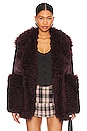 view 1 of 5 Thora Faux Fur Jacket in Bordeaux