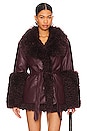 view 2 of 5 Thora Faux Fur Jacket in Bordeaux