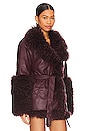 view 3 of 5 Thora Faux Fur Jacket in Bordeaux