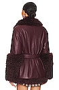 view 4 of 5 Thora Faux Fur Jacket in Bordeaux