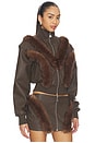 view 2 of 4 Bela Faux Fur Jacket in Brown