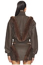 view 3 of 4 Bela Faux Fur Jacket in Brown