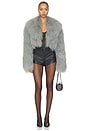 view 6 of 5 Celia Crop Fur Jacket in Grey