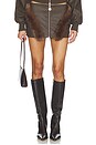 view 1 of 6 Bela Faux Fur Mini Skirt in Brown