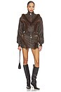 view 5 of 6 Bela Faux Fur Mini Skirt in Brown