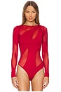 view 2 of 6 Spiral Bodysuit in Cherry Red