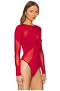 view 3 of 6 Spiral Bodysuit in Cherry Red