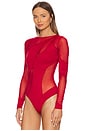 view 4 of 6 Spiral Bodysuit in Cherry Red