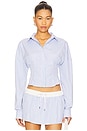 view 1 of 5 Eliza Shirt in Blue Stripe