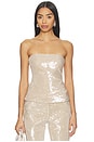 view 1 of 5 Ruby Sequin Tube Top in Tan
