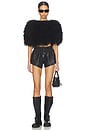 view 4 of 4 Nia Fur Top in Black