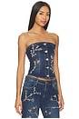 view 2 of 5 Nova Embellished Denim Top in Dark Wash Denim