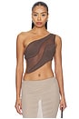 view 1 of 4 Curve Top in Chocolate Brown
