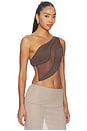 view 2 of 4 Curve Top in Chocolate Brown