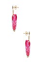 view 2 of 3 Mon Couer Earrings in Fuchsia & Gold
