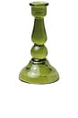 view 1 of 2 Tall Glass Taper Candle Holder in Green