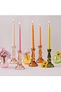 view 2 of 2 SOPORTE PARA VELAS TALL GLASS TAPER CANDLE HOLDER in Pink