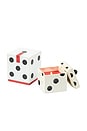 view 2 of 3 Lucky Dice Ceramic Candle in Misted Lime
