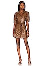 view 1 of 3 Mayslie Faux Leather Dress in Dark Argan