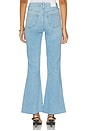 view 4 of 6 Marlow Skimmer Undone Hem Seamed Belt Loops Flare Jeans in Santorini Sky