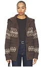 view 1 of 5 Dakar Cardigan in Dark Brown Multi