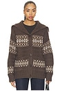 view 2 of 5 Dakar Cardigan in Dark Brown Multi