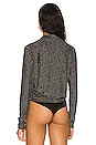 view 4 of 6 Julienne Bodysuit in Black with Silver Metallic