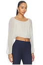 view 2 of 5 Capricorn Blouse in Bone & Pacific Blue