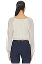 view 3 of 5 Capricorn Blouse in Bone & Pacific Blue