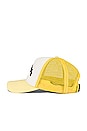 view 3 of 4 Curved Logo Trucker Hat in Yellow & Black