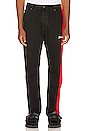 view 2 of 5 3/4 Track Denim Pants in Black & Red