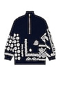 view 1 of 4 Bandana Zipped Pullover in Blue