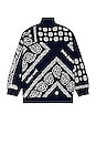 view 2 of 4 Bandana Zipped Pullover in Blue